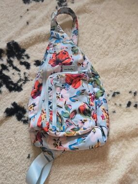 Vera Bradley Light Blue Floral Crossbody Sling Backpack